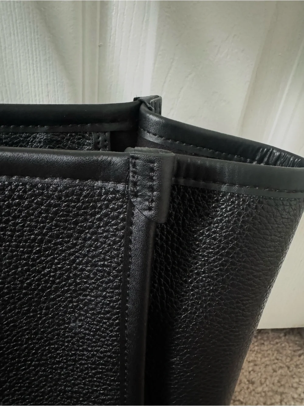 Kate Spade Ella Tote Black Pebbled Leather Logo with White Print